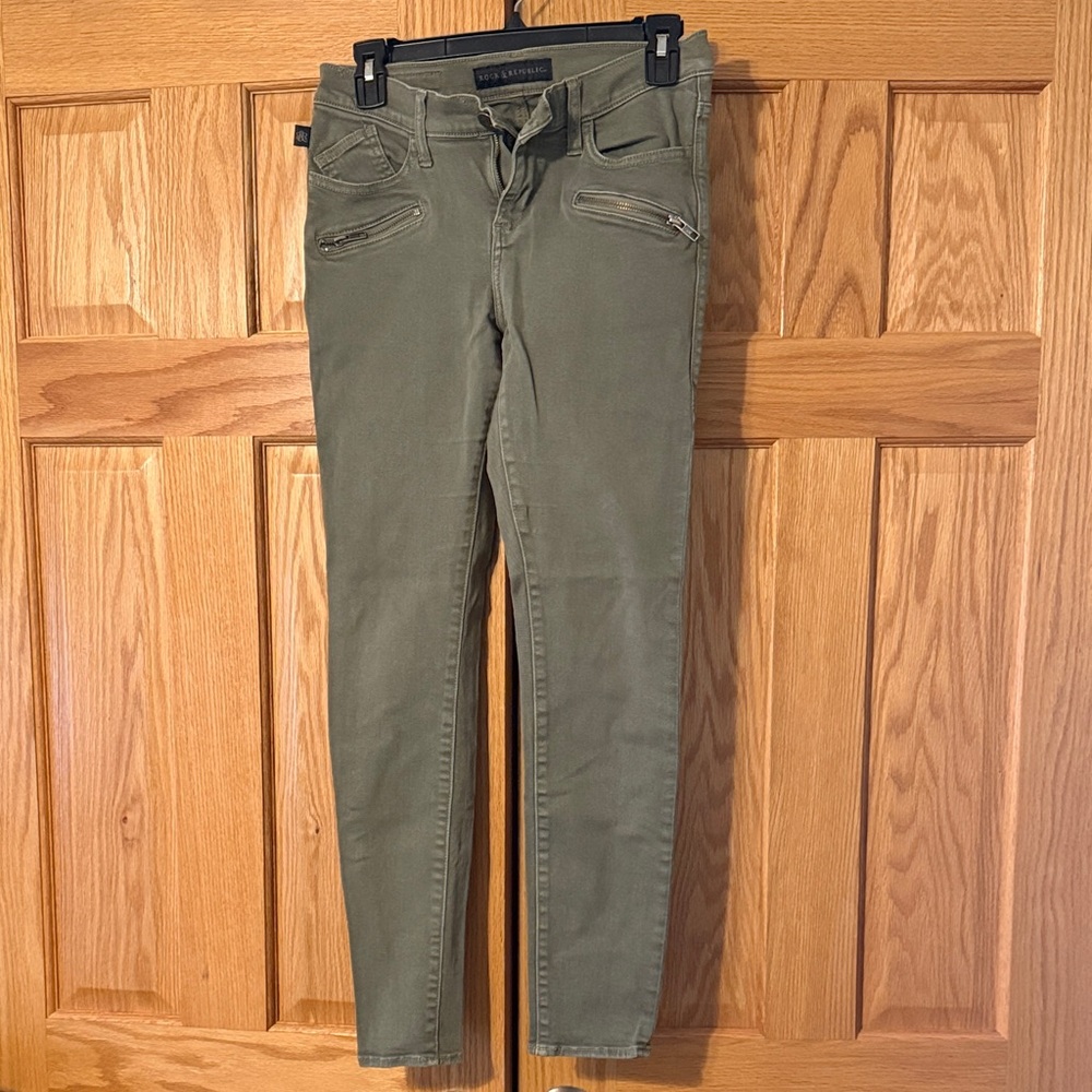Rock & Republic Olive Green Skinny Jeans